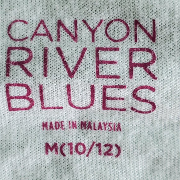 CANYON RIVER BLUES Layered Ruching Side Tie Graphic Tees, M (10-12) - Picture 14 of 16